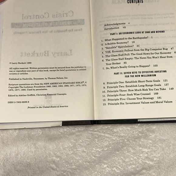 📚BOOK SALE 5 for $20📚 Crisis Control In The New Millennium Larry Burkett 1999 HC - Picture 2 of 11